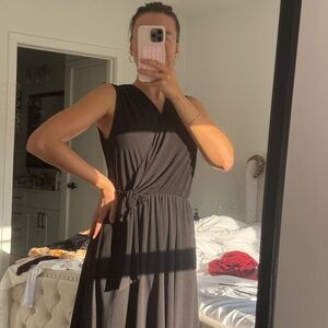 Tahari Woman Black Midi Dress